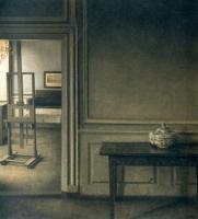 Vilhelm Hammershoi - Interior with Easel and Punch Bowl
